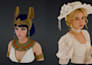 create colorful artistic 3d character busts
